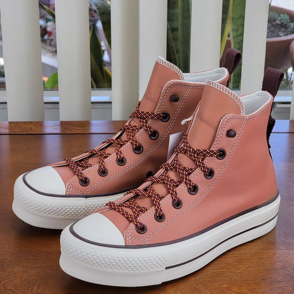 Converse Women's CTAS Lift Hi Platform  A03741C Terra Blush/Egret/Dark Root - Picture 11 of 11
